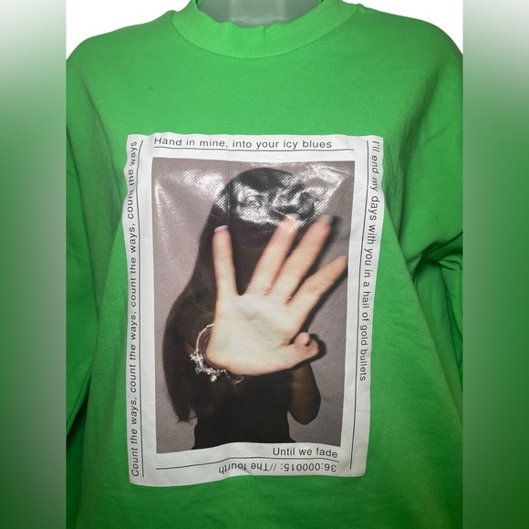ZGY Denim NWT Green Polaroid Graphic Sweatshirt XS 100% Cotton - Picture 3 of 6